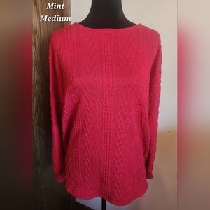 Mint Boutique True Red Cable Knit Sweater